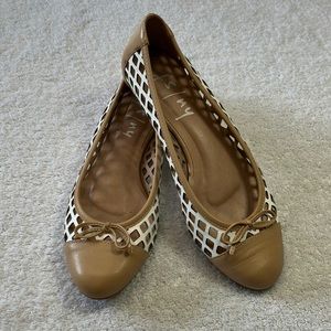 French Sole trellis cap toe flats